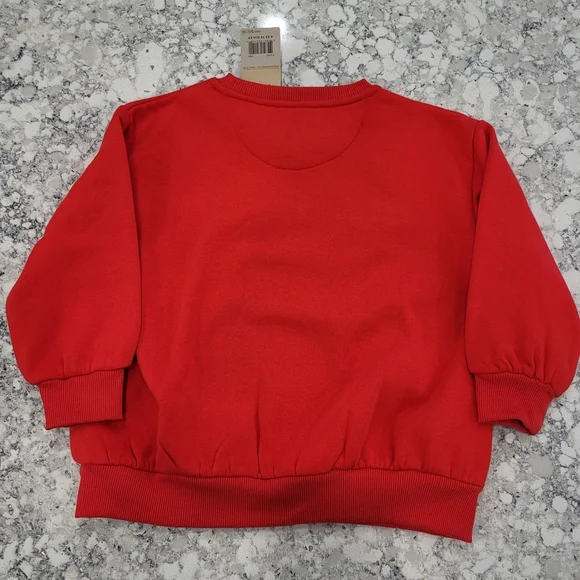 NWT Levi's Kid's Sweatshirt, Red With Shiny Logo Size 4 - Picture 3 of 6